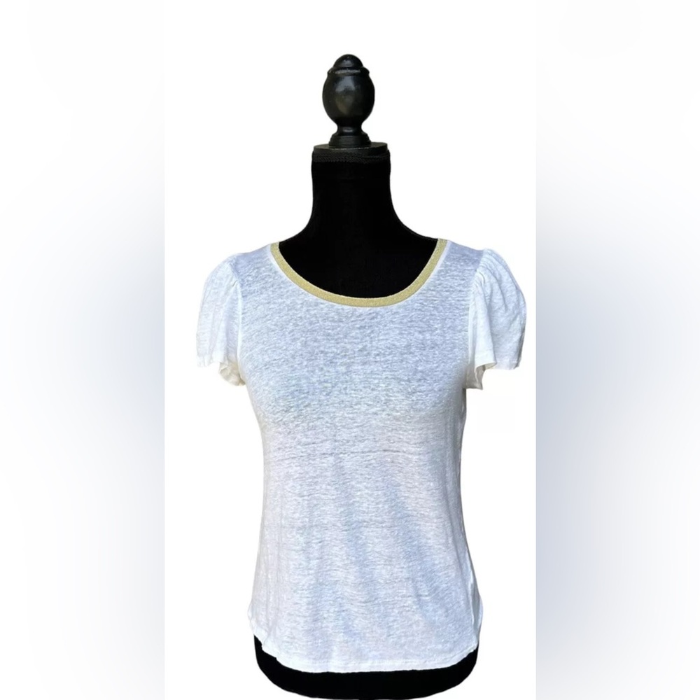 WYSE London 100% Linen Top‎ Tee T Shirt Size 1 (US 4)